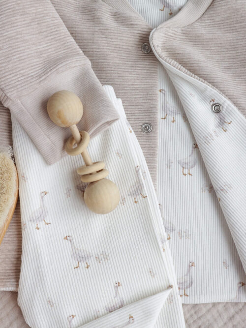 Omkeerbaar jasje ganzen beige