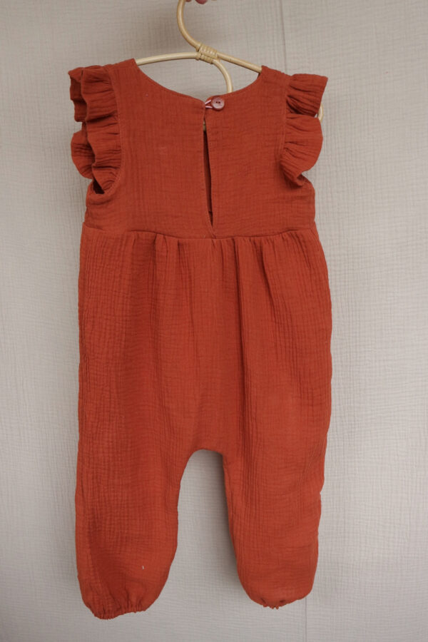 Baby jumpsuit hydrofiel met ruffle mouwtjes zacht & luchtig