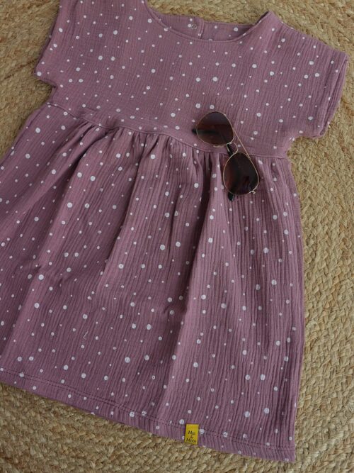 Mauve stippen jurk jacky dress