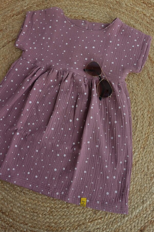 Mauve stippen jurk jacky dress Mauve stippen jurk jacky dress