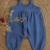 jumpsuit strikjes blauw gouden bolletjes jumpsuit strikjes blauw gouden bolletjes