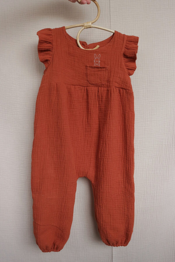 Baby jumpsuit hydrofiel met ruffle mouwtjes zacht & luchtig